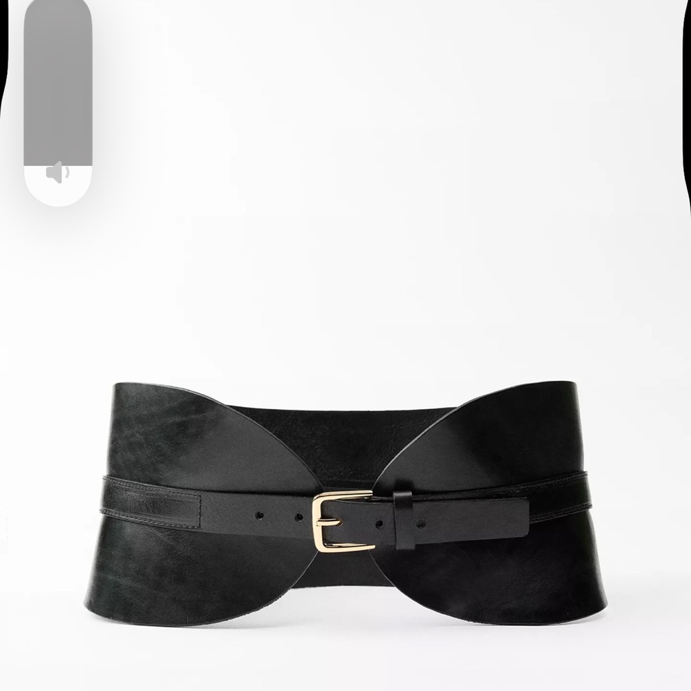 Zara Black Leather Statement Belt